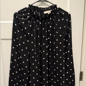 Black Polka Dot Long Sleeve Blouse